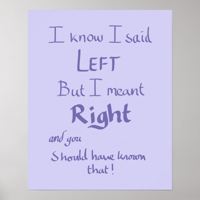 Poster Dito Esquerdo Argumento Engraçado Citação Humor Li (Frente)
