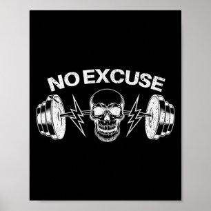 Poster Dito Inspirador Divertido Sem Desculpas Motivação 