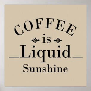 Poster ditos engraçados de bebedores sobre café