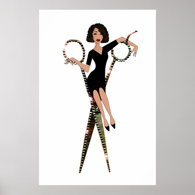 Pôster Diva Afro-Americana "Shear Diva" (Frente)