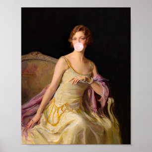 Poster Diva de Chiclete em Vestido Amarelo 