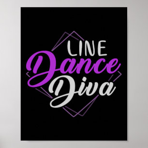 Poster Diva de dança Patriótica Mulheres Dançando Linha d
