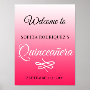 Poster Diva Pink Quinceañera 15 Birthday