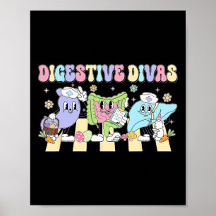 Poster Divas Digestivas Engraçadas Enfermeira de Gastroen