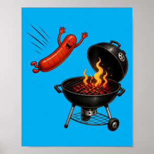 Poster Dive De Cachorro Quente Churrasco De Grelhar Engra