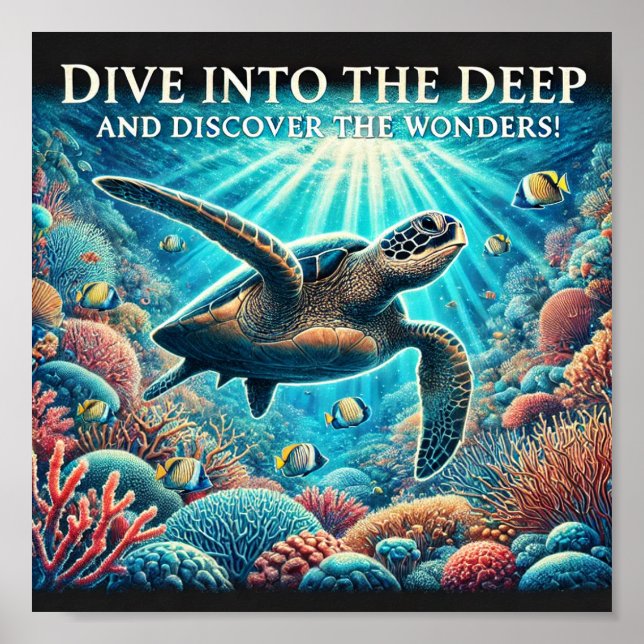Poster Dive Turtle (Frente)