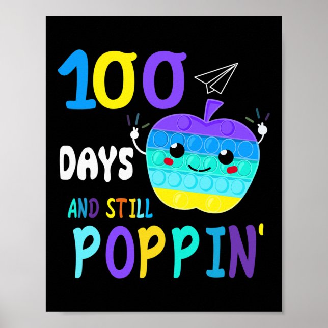 Poster Diversão 100 Dias De Escola Para Amantes De Fidget (Frente)
