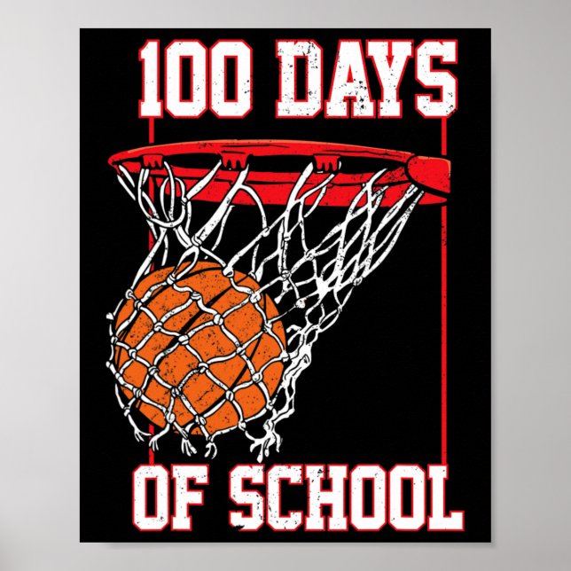 Poster Diversão 100 Dias De Professores De Bysketbyll Na  (Frente)