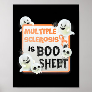 Poster Diversão Boo Halloween Fantasma Múltipla Esclerose
