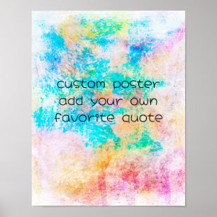 Poster diversão colorida adicionar texto turquesa arte ou