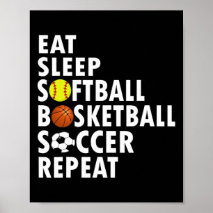 Poster Diversão Coma Dormir Suave Bysketbyll Soccer Men B