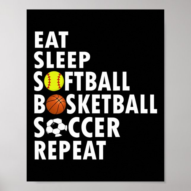 Poster Diversão Coma Dormir Suave Bysketbyll Soccer Men B (Frente)