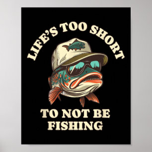 Poster Diversão da Pesca Truta Relaxada Pescador de Truta
