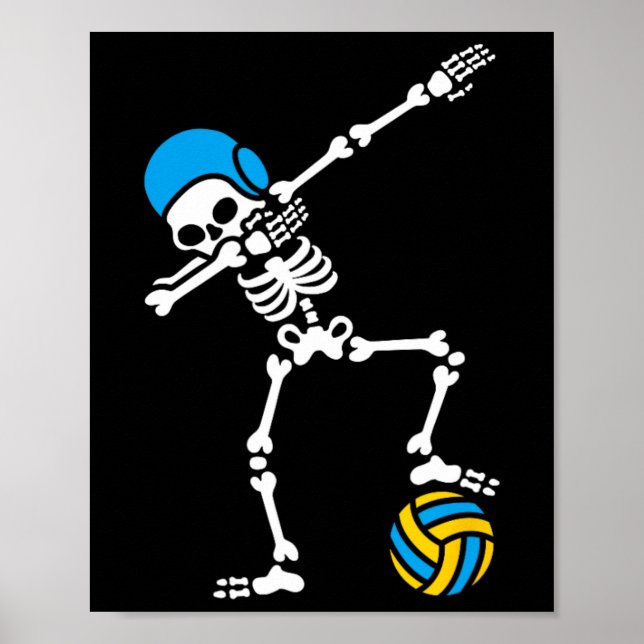 Poster Diversão Dab dabbing skeleton Água polo natação Ha (Frente)