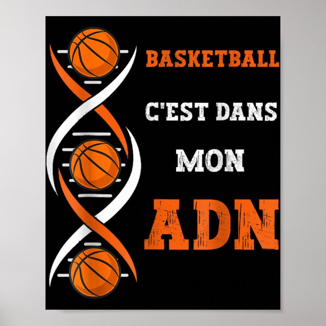 Poster Diversão De Basquete É No Meu Dna Basquete (Frente)