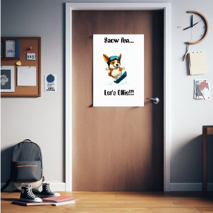 Poster Diversão de snowboard de Corgi