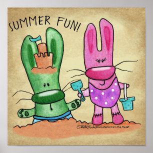 Poster Diversão de Verão em Praia