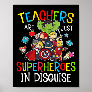 Poster Diversão de volta à escola Professores são super-h