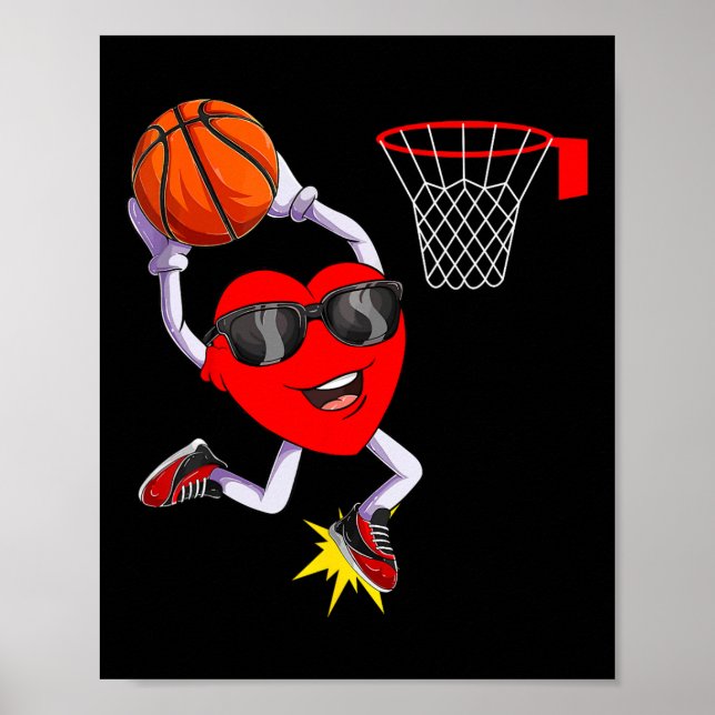Poster Diversão do Coração Dunking Basball O Esporte Vale (Frente)