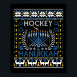 Poster Diversão do Festival Judaico Menorah Hanukkah Holi<br><div class="desc">Festa de Férias Judaica de Hockey Menorah Hanukkah</div>