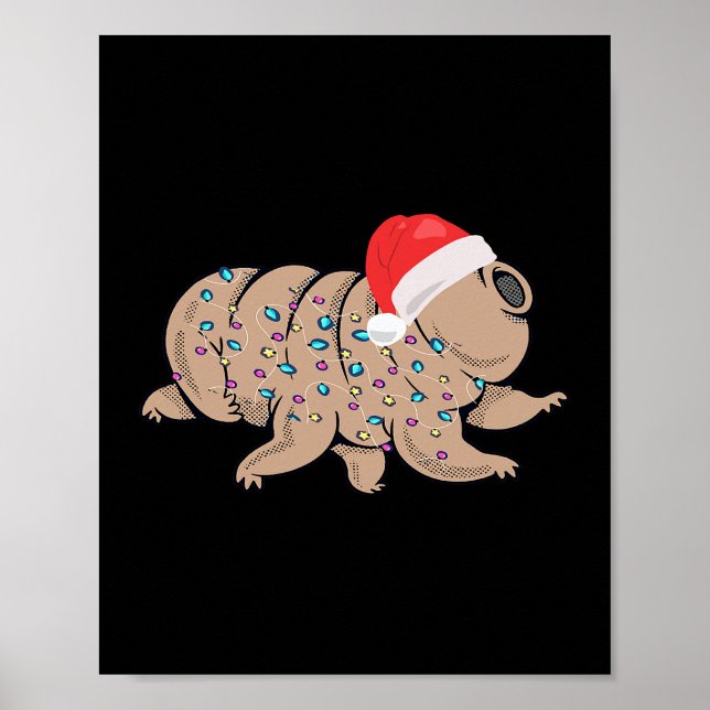 Poster Diversão do Microbiólogo do Urso de Água de Natal  (Frente)