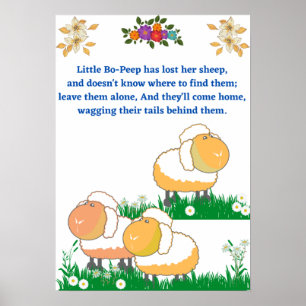 Poster Diversão do pequeno bo beep no berçário