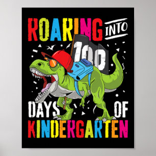 Poster Diversão Em 100 Dias Do Jardim De Infância T Rex D