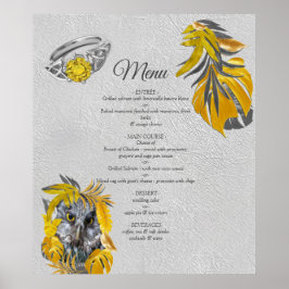 Poster Diversão Expressiva em Folhas de Amarelo e Cinza