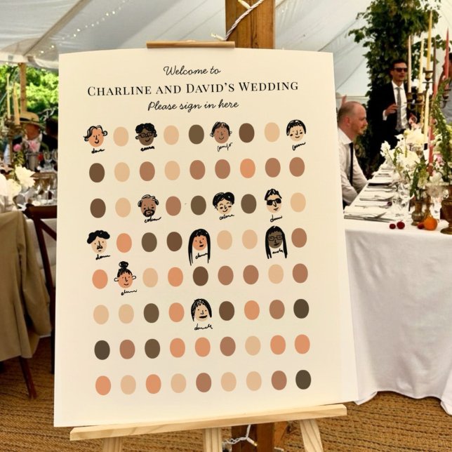 Poster Diversão Interativa de Sinal de Guestbook de Casam (Criador carregado)