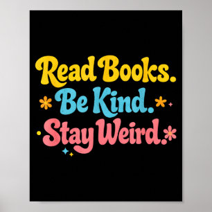Poster Diversão leitura positiva livros seja gentil seja