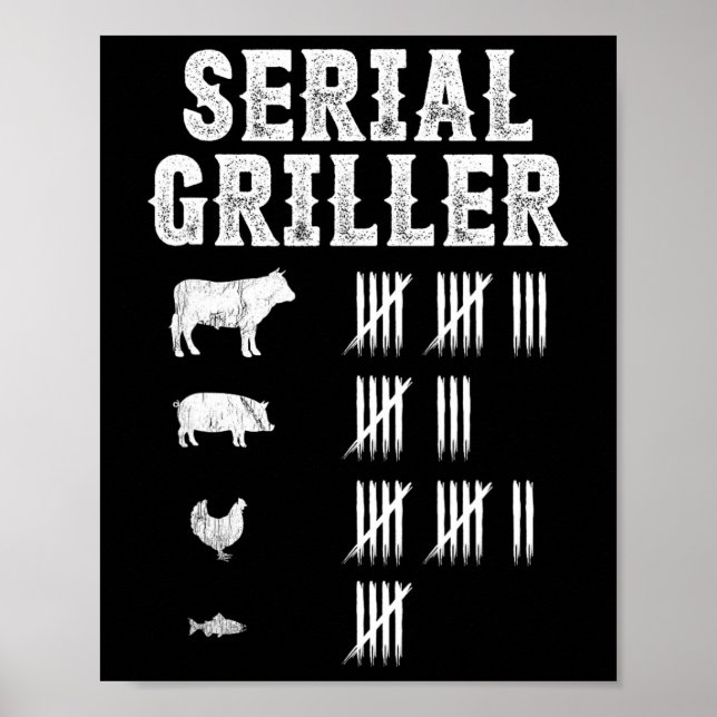 Poster Diversão mestre do Churrasco Grill Funny Griling d (Frente)