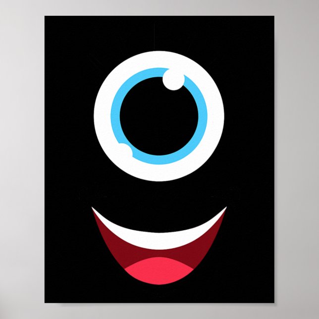 Poster Diversão Monstro Assustador Olhal Enfrentando Fáci (Frente)