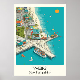 Poster Diversão no Tabuleiro de Weirs New Hampshire
