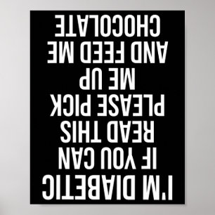 Poster Diversão para Baixo Cotação Diabética Tipo 1 Dif P