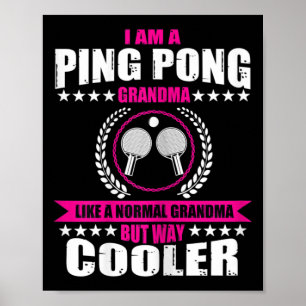 Poster Diversão Ping Pong Vovó Citação Mesa Tênis Esporte