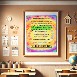 Poster Diversão Seja a boa criança, escola inspiradora