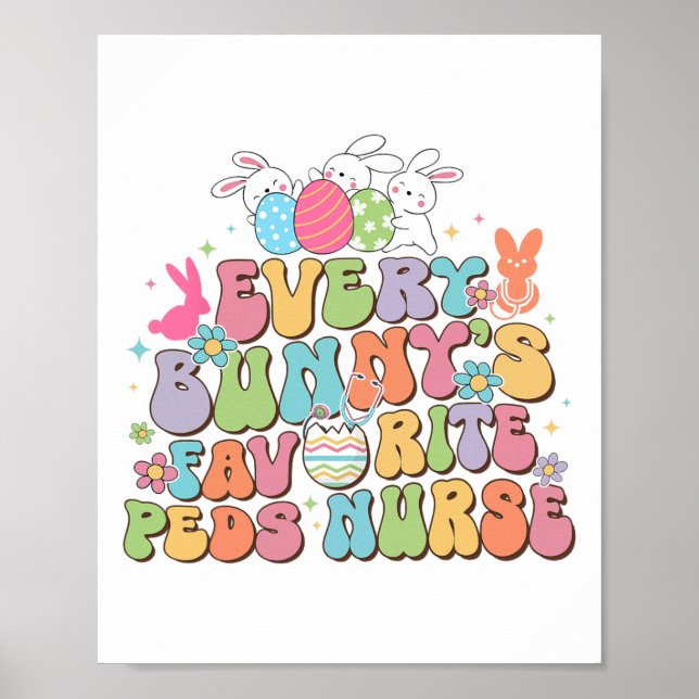Poster Diversão Toda Enfermeira de Peds Favorita de Bunny (Frente)