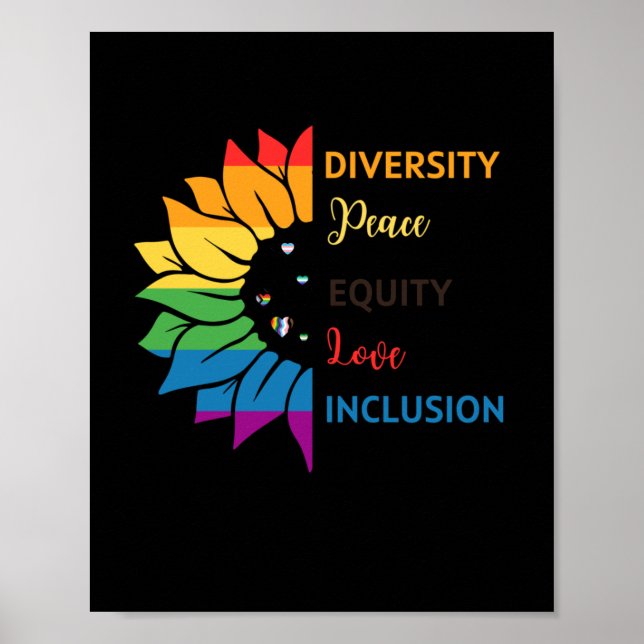Poster Diversidade Equidade de Paz Inclusão de Amor - Rai (Frente)