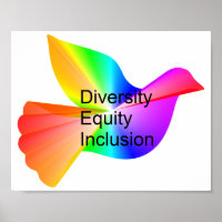 Diversidade Equidade Inclusão com pomba de paz arc