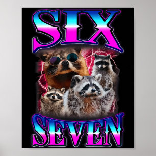 Poster Diverso Seis Sete 67 Meme 67 Guaxinim Meme Bootleg