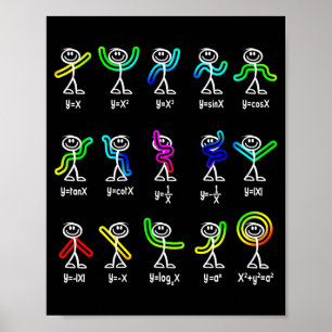 Poster Divertida Dança de Álgebra Função Professor de Mat