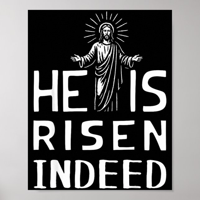 Poster Divertida páscoa jesus ressuscitou de verdade cris (Frente)