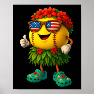 Poster Divertidas Havaí Softll Ll Havaiano Tropical Verão