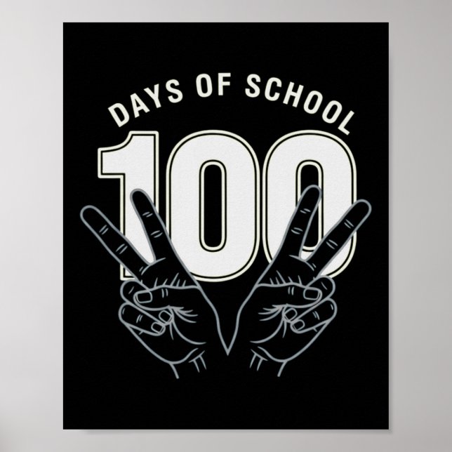 Poster Divertido 100º Dia De Aula Para Professor Ou Aluno (Frente)