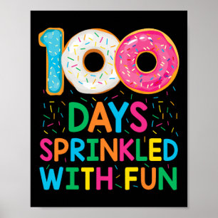 Poster Divertido 100 Dias Empurrado Com Ensino De Rosquin