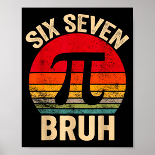Poster Divertido 3.14 67 6 7 design de meme fofo nerd de
