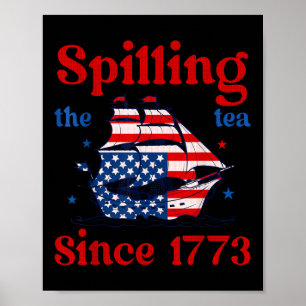 Poster Divertido 4 de Julho Derramando o Chá Desde 1773 4