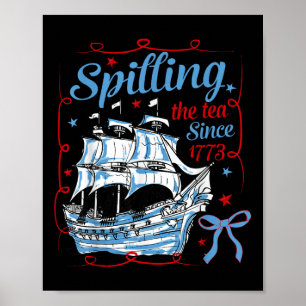 Poster Divertido 4 de Julho Derramando o Chá Desde 1773 C