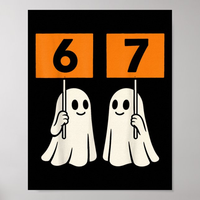 Poster Divertido 67 Meme Halloween Tendência Seis Sete Fa (Frente)