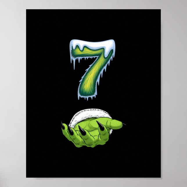 Poster Divertido 67 Meme Seis Sete Monstro Assustador Mão (Frente)